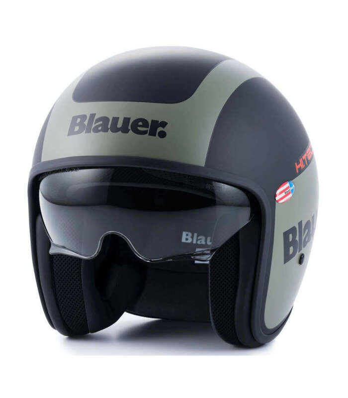 CASCO BLAUER PILOT 1.1 HT NERO MATT/VERDE - Ragni Moto