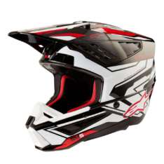 CASCO S-M5 ALPINESTARS ACTION 2 BLK/WHT/RED GLOSSY