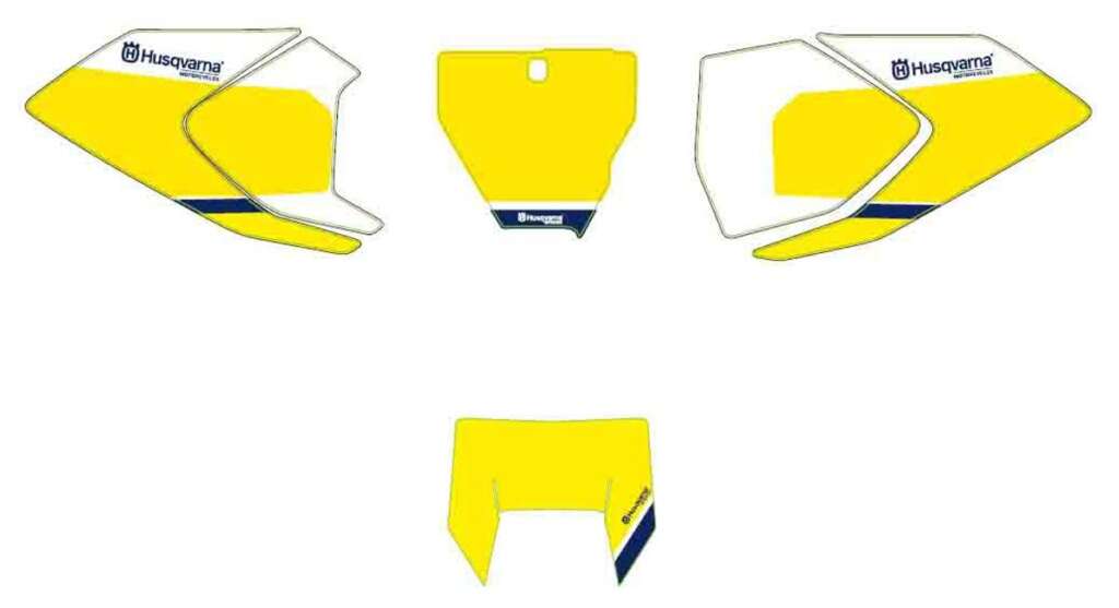ADESIVI PORTANUMERO GIALLE HUSQVARNA